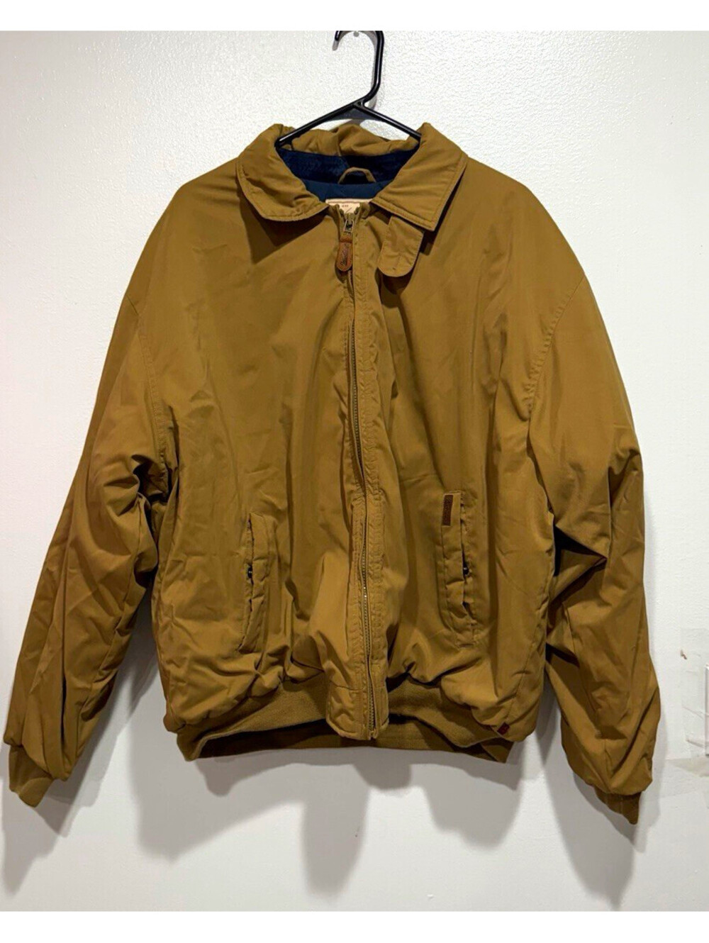 Woolrich Men's Bomber Jacket Tan XL Full Zip Insulated Lined Outdoor